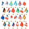 Set of 24 Small International Country Flags of the World on Stands for Desk, Mini Flags of 24 Countries Office and School Classroom Decorations, Diplomatic Meetings (8x6 in)